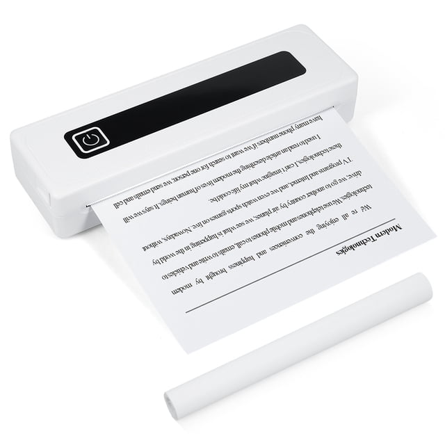 A4 Portable Printer Thermal Paper Printing for Travel Mobile Photo Printer Wireless BT Connect Compatible with iOS and Android Support 210mm/112mm(4'')/80mm(3'')/57mm (2'') Width Suitable fo