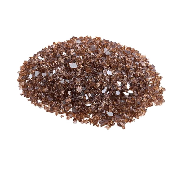 Dranite Fire Glass, 10 LBS 1/4-Inch Copper Reflective Glass Rocks for Gas Fire Pit, Fireplace, Table - Heat Resistant