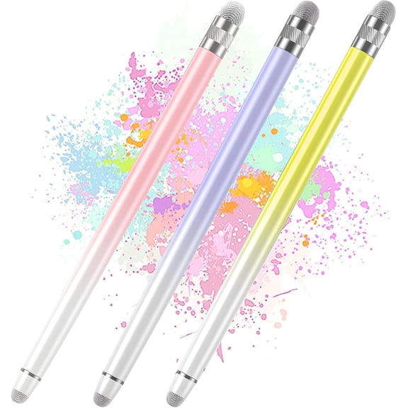 3PCS Stylus Pen for Touchscreen,Stylus Pen for iPhone/iPad/Tablet Android/Microsoft/Surface,Compatible with Touch Screens(Purple/Pink/Yellow)