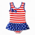 thumbnail image 2 of kpoplk Girls Swimwear One Piece Swimsuit Toddler Cute Beach Bathing Suit(Red,3-4 Y), 2 of 6