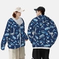 thumbnail image 4 of Daiia Blue Bus UPF 50+ Sun Protection Hoodie Jacket Lightweight Long Sleeve Sun Shirt for Women Men with Pocket Hiking Outdoor-X-Large, 4 of 7