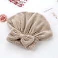 thumbnail image 5 of harmtty Coral Velvet Quick Dry Hair Hat Super Absorbent Shower Head Wrap Towel Bath Cap,Green, 5 of 8
