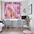 thumbnail image 4 of Happy Easter Bunny Kitchen Curtains Window Panels, Eggs Spring Flowers Pastoral Plants Pink Insulated Window Treatment Curtain, Grommet Curtains for Bedroom/Living Room/Bathroom, 2 Piece 52"Wx72"L, 4 of 8
