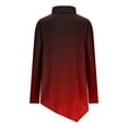 thumbnail image 4 of DPTALR Women Temperament Solid Color Long Sleeved Round Neck Irregular Long Sleeved T-shirt, 4 of 5