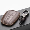 thumbnail image 4 of Vitodeco Genuine Leather Smart Key Fob Case Compatible with Toyota Rav4, Camry, Prius, Highlander, CH-R, Avalon, Toyota 86, Mirai (4 Buttons, Brown), 4 of 5