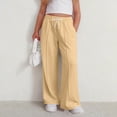 thumbnail image 2 of NOLDARES Girl's Baggy Sweatpants Lightweight Straight Leg Athletic Pants with loose Pockets(Yellow,7-8 Years), 2 of 5