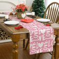 thumbnail image 5 of HongHeng Valentine's Day Love White Table Runner, Love Hearts Scarf Kitchen Dining Table Decor, Wedding Anniversary Holiday Burlap Home Decoration Indoor Outdoor Party Supply, 5 of 6