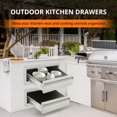 thumbnail image 7 of 30 W x 6.5H x 23D Inch Outdoor Kitchen Drawers, Stainless Steel BBQ Access Drawers, Flush Mount BBQ Drawers for BBQ Island or Grill Station, Silver, 7 of 7