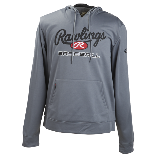 Youth Long Sleeve Fleece Baseball Hoodie, Graphite Small