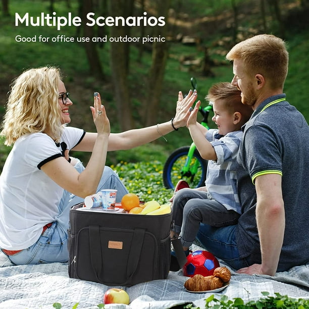 Lifewit Large Soft Cooler Lunch Bag Insulated Lunch Box Cooling Tote for Adult Men Women Work Roadtrip Party Camping Leakproof Waterproof 40 Can 24L Black Walmart Business Supplies