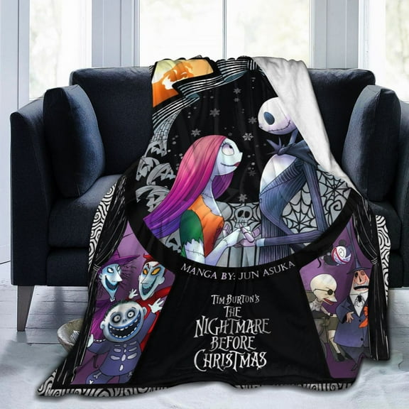 Nightmare Before Christmas Kids Adults Ultra-Soft Micro Fleece Blanket Throw All Season Fuzzy Lightweight Throw Blankets For Office Company Home Couch Bed Sofa 60"X50"
