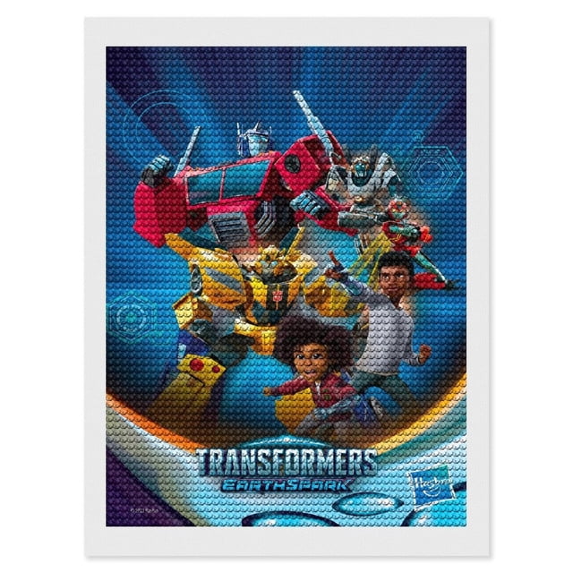 Transformers: EarthSpark Kits de Pintura de Diamantes para Adultos 5D DIY Diamond Art Kits Full Drill Diamond Dots para Regalo Decoración de Pared y Relajación Artes de Gemas 30*40cm