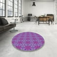 thumbnail image 4 of Ahgly Company Machine Washable Indoor Square Transitional Heliotrope Purple Area Rugs, 6' Square, 4 of 7