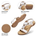 thumbnail image 4 of Littleplum Women's Bohemian Orthopedic Wide Sandals with Arch Support Rhinestone Flat Summer Shoes for Women,White,Size 9.5, 4 of 8