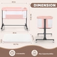 thumbnail image 2 of AILEEKISS Baby Bassinet with Wheels Adjustable Bedside Sleeper Bassinet Newborn Baby Crib, Pink, 2 of 10