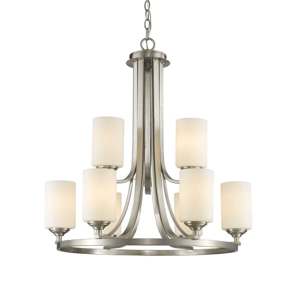 Zlite 435-9BN 26.25 x 28.375 in. Bordeaux Brushed Nickel Chandelier