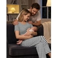 thumbnail image 2 of Ekouaer 3 Piece Postpartum Nursing Pajamas Set Short Sleeve Breastfeeding Shirts Pregnancy Shorts & Pants Maternity Pjs, 2 of 6