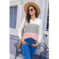 thumbnail image 4 of Zeagoo Long Sleeve Tops for Women Waffle Knit Shirts Casual V Neck Tunics Color Block T Shirts Fall Tunic, 4 of 9