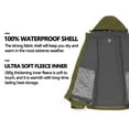 thumbnail image 5 of Little Donkey Andy Men's 3 in 1 Winter Ski Jacket Warm Fleece Liner Jacket Waterproof Windproof Snow Coat & Detachable Hood Olive/Army Green XXL, 5 of 7
