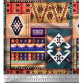 thumbnail image 1 of Soimoi Rayon Fabric Southwestern Patchwork Printed Craft Fabric by the Yard 56 Inch Wide, 1 of 1