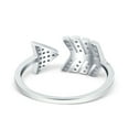 thumbnail image 3 of Simulated Cubic Zirconia Size-7 Petite Dainty Sideways Arrow Ring 925 Sterling Silver, 3 of 7