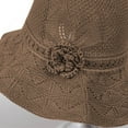 thumbnail image 6 of UTSJKR Womens Knit Wide Brim Sun Hat Flower Detail Summer Outdoor UPF 50+ UV Protection Lightweight Foldable Beach Vacation Hat Khaki, 6 of 6