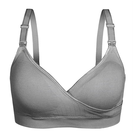 

asdoklhq Summer Fall Sports Bras for Women 2023 Womens Fashion Plus Clearance Ladies Comfortable Breathable No Steel Ring Front Buckle Breastfeeding Bra Woman Underwear