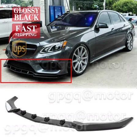 For Mercedes Benz E Class W212 Sedan 2013-2015 Glossy Black Front Bumper Lip Kit