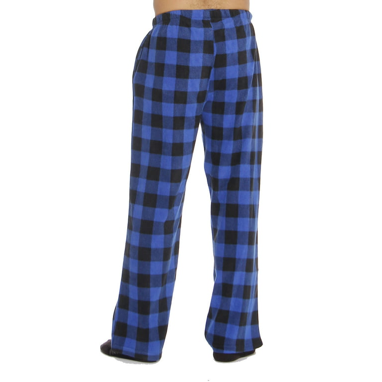 #followme Microfleece Men’s Buffalo Plaid Pajama Pants with Pockets (Blue  Buffalo Plaid, Medium)