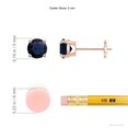 thumbnail image 2 of ANGARA Natural Round 1.2 ct Blue Sapphire Stud Earrings in 14K Rose Gold for Women (Size-5mm) | September Birthstone, Birthday, Anniversary, Jewelry Gift for Women | Natural Blue Sapphire Earrings, 2 of 7