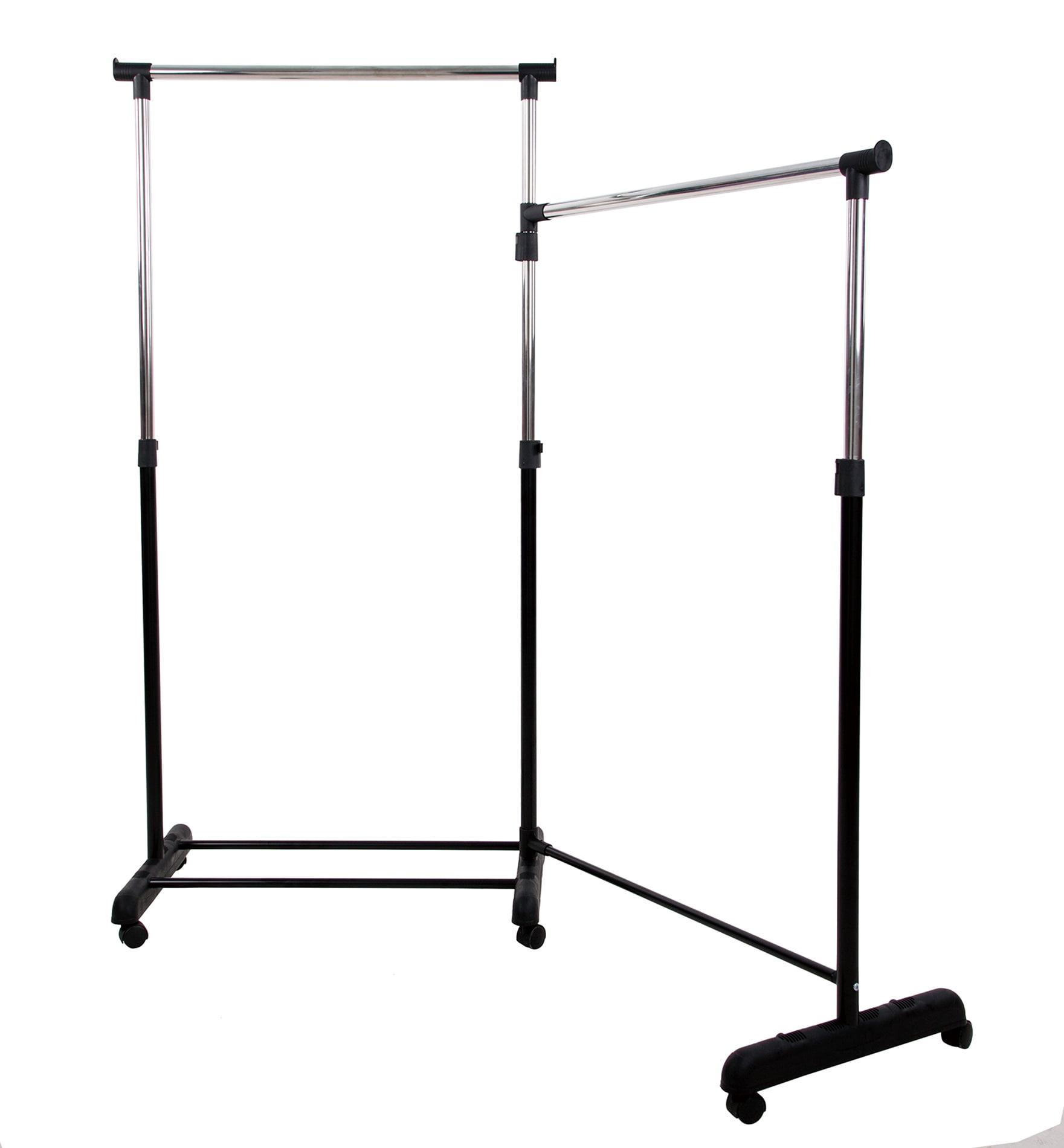 Real Home Double Swing Garment Rack Black and Chrome