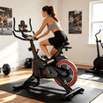 thumbnail image 1 of Bicicleta para Ejercicio Formil De 6 Kg Para Fitness Y Aeróbic En Casa Con Pantalla Digital Y Transmisión Por Correa En Negro Y Rojo Bicicleta Fija, 1 of 8