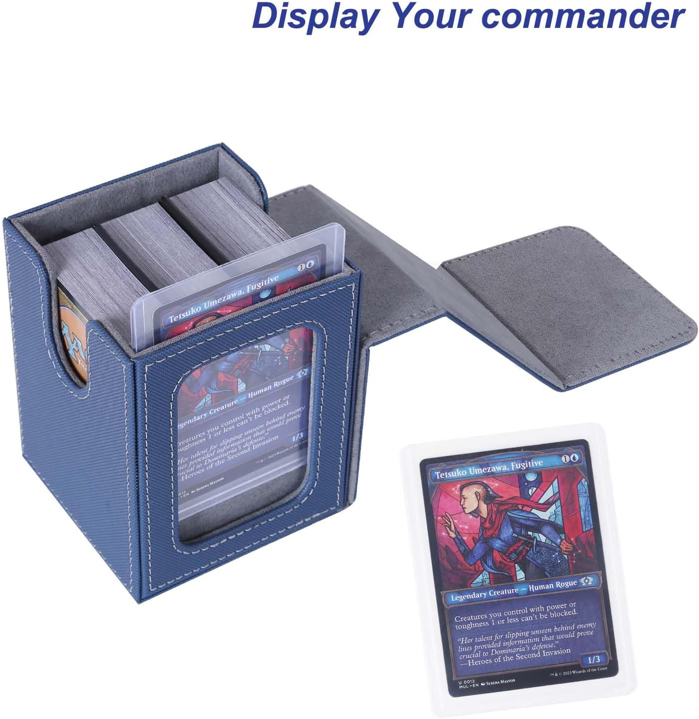 MTG Deck Box Für Commander – Mit 2 Trennwänden, Sichtfenster & Magnetverschluss – Für 100 Double-sleeved Karten