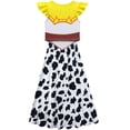 thumbnail image 3 of Western Cowgirl Costume Dress Cow Print Yellow Top Outfit Dress Up for Halloween Cosplay Birthday Party Role Play,Size 160, 3 of 7