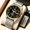 Black Gold-Spring Belt, variant on Men's watch with spring strap, high-definition digital display, luminous, waterproof, dual calendar, stylish and trendy business watch