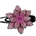 thumbnail image 2 of sunsanly Anti-slip Tooth Temperament Exquisite Hair Clip Shining Rhinestone Elegant Flower Decor Hairpin Hair Accessories, 2 of 8