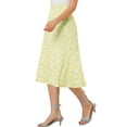 thumbnail image 4 of Allegra K Women's Peasant Elastic Waist A-Line Printed Midi Skirt, 4 of 6