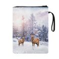 thumbnail image 2 of HELLHERO Zipper Pouch for Reader, 8.66 x 11.42 Reusable with Handle, Bible for Books Lovers, Deer in Snowy Forest, 2 of 8
