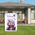 thumbnail image 3 of Amhnf Welcome Lavender Flower Garden Cart Butterfly Garden Flag For Home Outdoor Garden Yard Decor 12x18 inch, 3 of 5