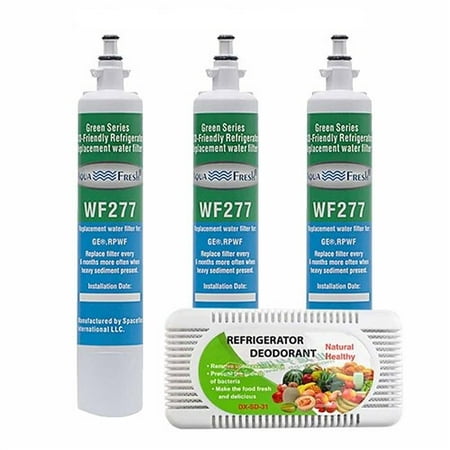 

Aqua Fresh Replacement Water Filter for GE RPWF (3-Pack) and Free Refrigerator Odor Remover
