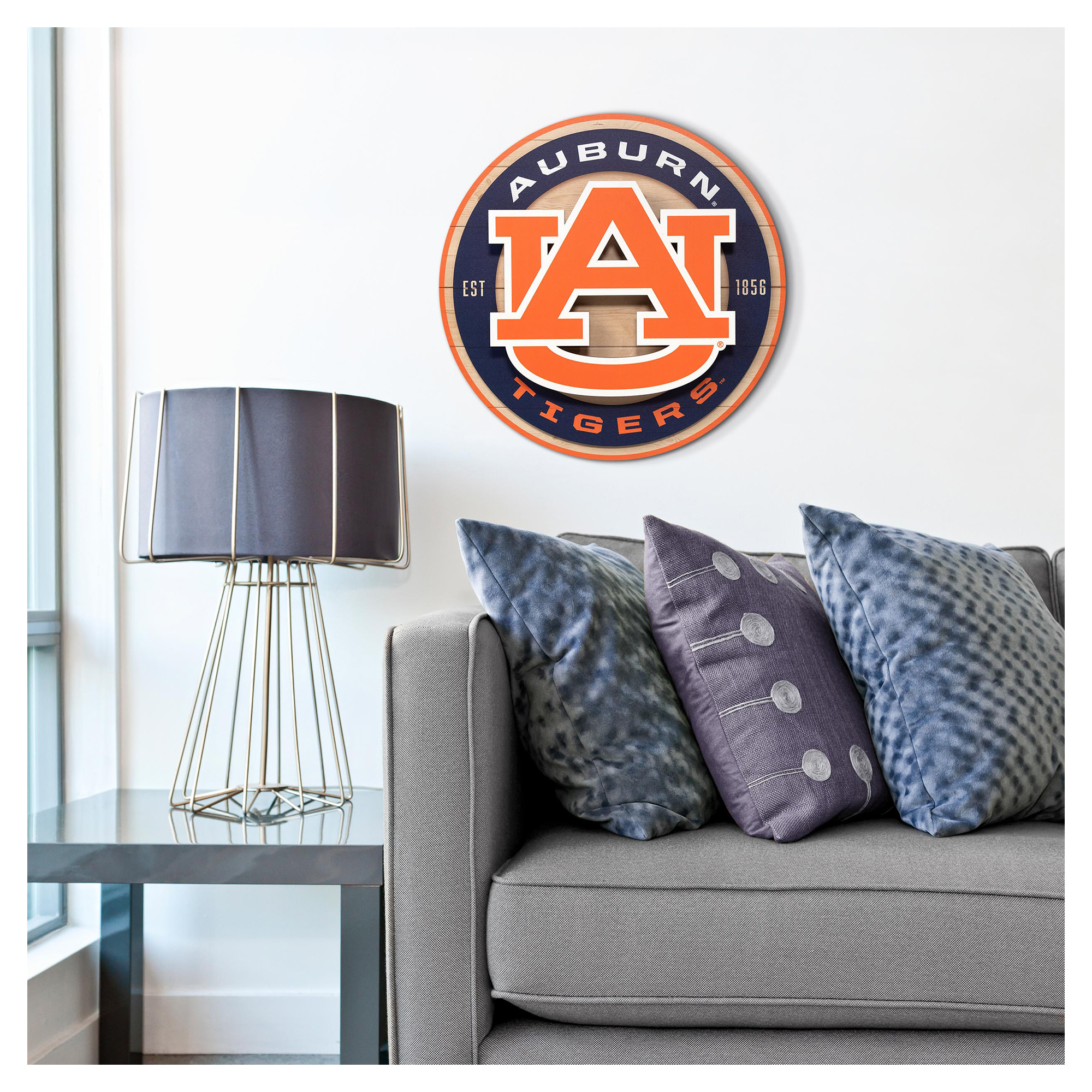 IDNA Auburn Tigers 15" x 15" 3DX Logo Circle Backer Wall Art