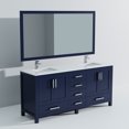 thumbnail image 3 of 72 in. Wide Navy Blue Double Vanity / Stain-Resistant Quartz, Included Faucet and Mirror / Modern Bathroom, 3 of 4