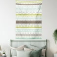 thumbnail image 4 of Green and Brown Tapestry, Geometrical Half Circles Lines Curves Floral Design, Wall Hanging for Bedroom Living Room Dorm Decor, 40W X 60L Inches, Yellow Green Mint Green Umber, by Ambesonne, 4 of 5