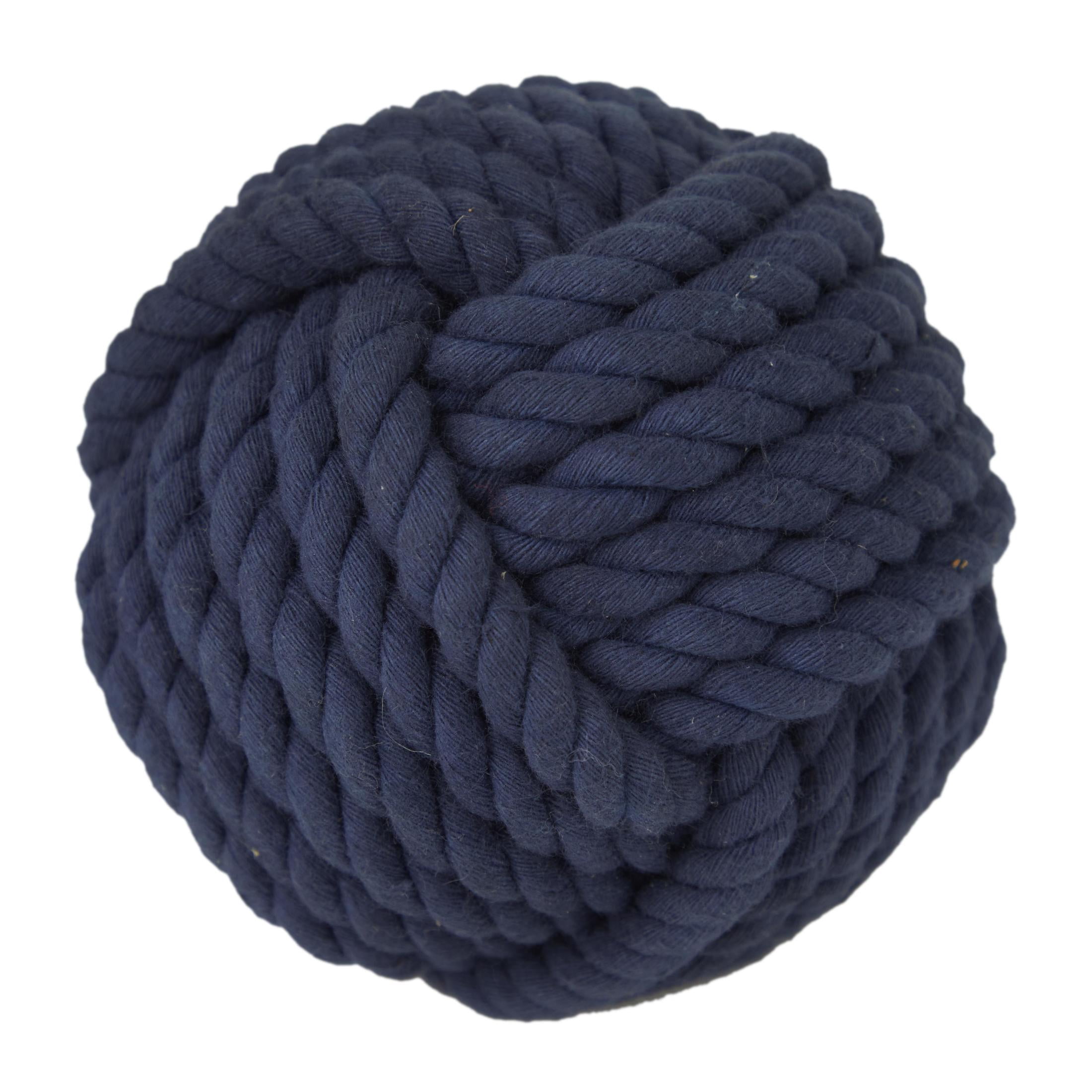 DecMode Blue 4" Handmade Decorative Ball Jute Rope Orbs & Vase Filler with Varying Designs (4 Count)
