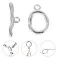 thumbnail image 3 of BRIGHTFUFU 5 juegos de hebillas de cobre OT para manualidades, hebillas de joyería chapadas en oro, hebillas de conexión de joyería novedosas para fabricación de joyas (plata), 3 of 8