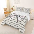 thumbnail image 2 of Erosebridal Teens White Red Bow Tie Full Size Comforter Sets 3 Pieces,Kids Boys Girls Sport Baseball Print Bedding Sets,Super Cozy Room Decor, 2 of 6