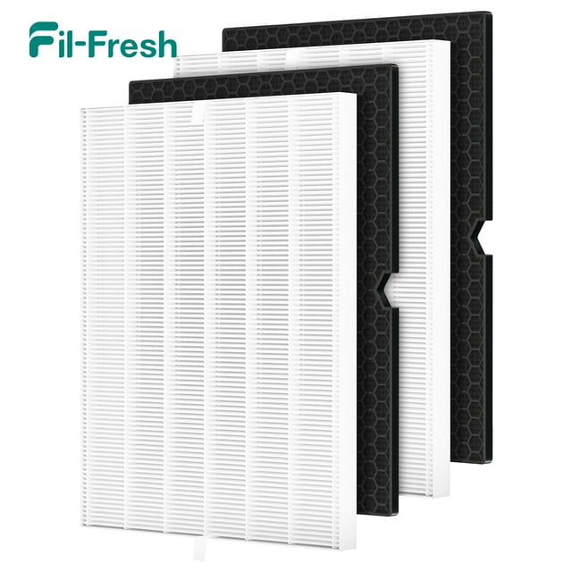 Fil-fresh 2 Pack 5500-2 Air Purifier Replacement Filter, Compatible with Winix 5500-2, True H13 HEPA Filter & Activated Carbon Filter, 2-Stage Filtration, Replace 116130 Filter H