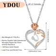 thumbnail image 5 of Ydou Rose Heart Initial Necklace for Women, 14K White Gold Plated Love Heart Letters with Rose Flower Pendant Necklace for Women, 5 of 9