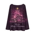 thumbnail image 2 of Craaazy Christmas Sweaters for Women Knitted Fall Winter Xmas Print Women Pullover Sweater Crew Neck Long Sleeved Christmas Print Graphic Festival Tops Gifts, 2 of 4