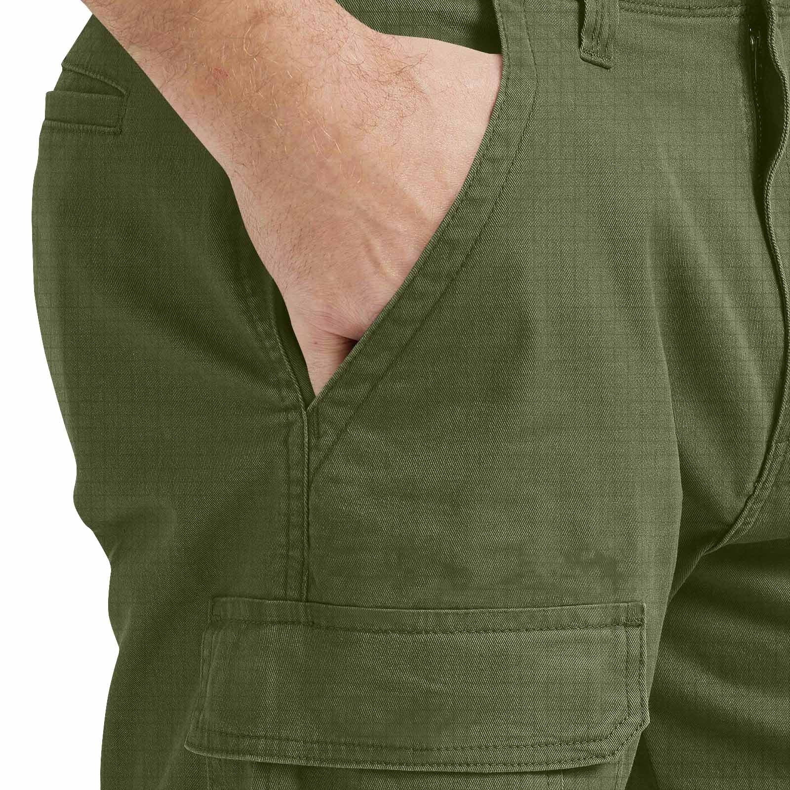 IYTR Cargo Shorts for Men Solid Color Lightweight Casual Work Pants Summer Outdoor Hiking Golf Athletic Shorts Multi Pocket (Army Green,S)